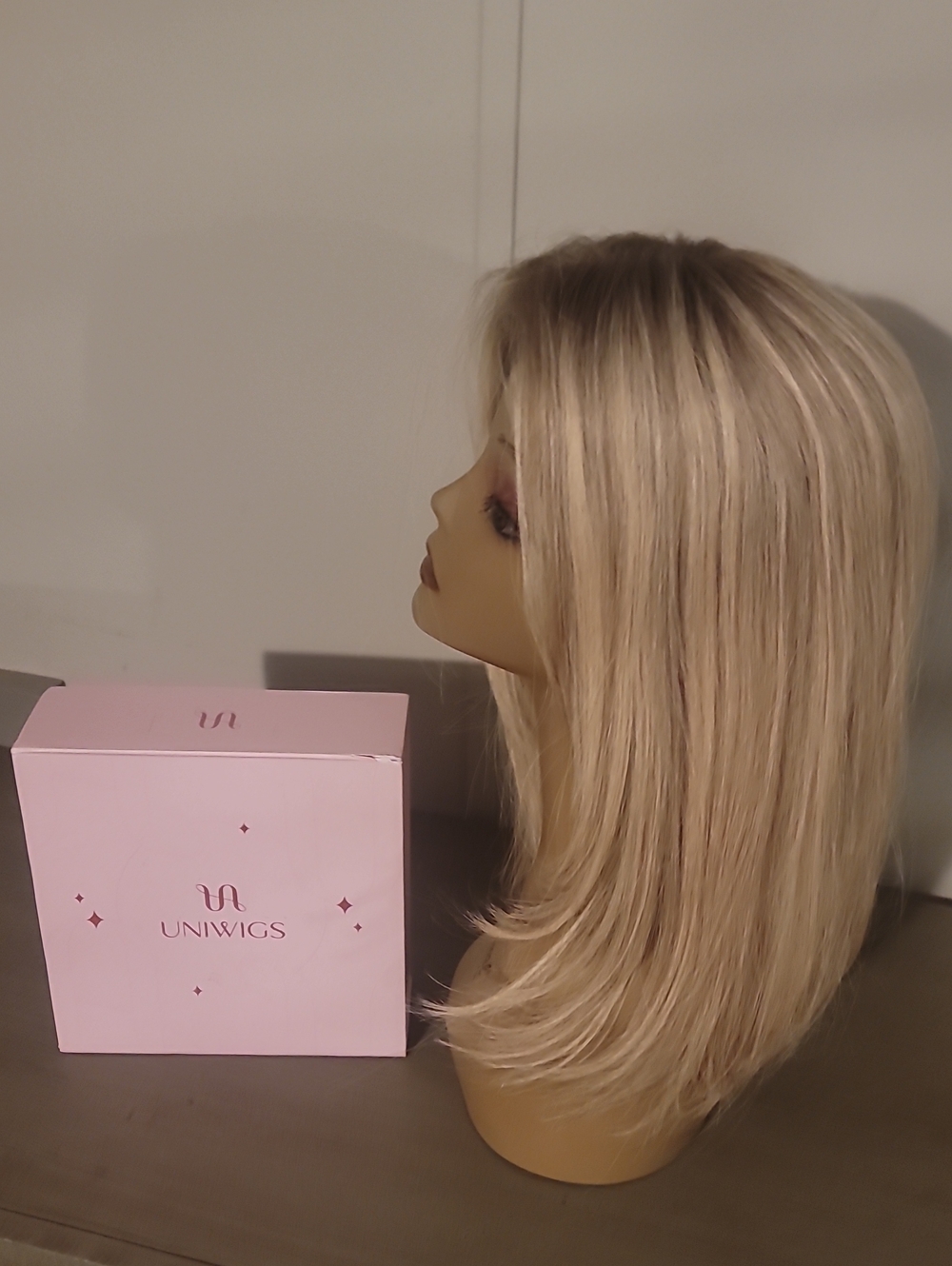 NEW Uniwigs Airy Elegance 16" Lace Front Topper Remy Human Hair VB Blonde